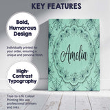 Personalised Name Soft Green Watercolor Custom  Modern Room Accent Elegant Feature Canvas Wall Art Print Decor Picture Ready to Hang