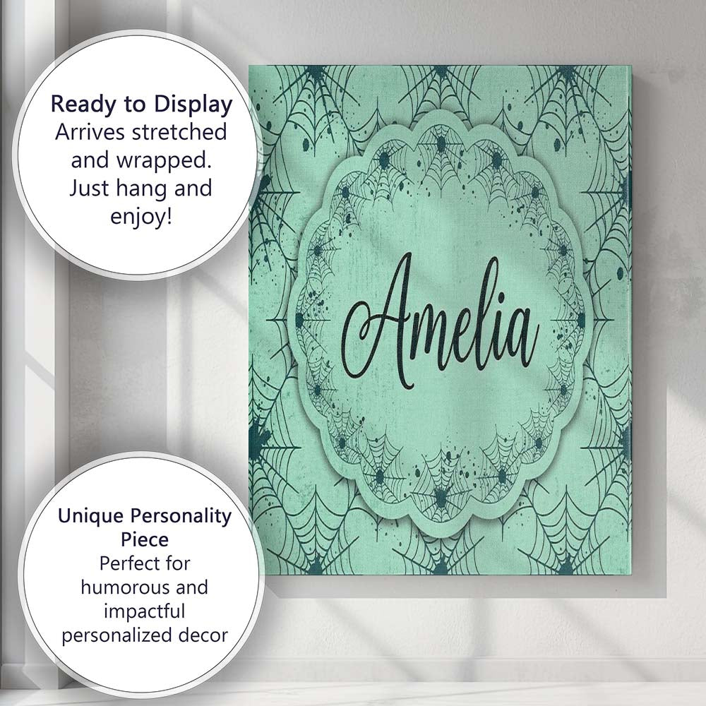 Personalised Name Soft Green Watercolor Custom  Modern Room Accent Elegant Feature Canvas Wall Art Print Decor Picture Ready to Hang