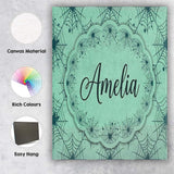 Personalised Name Soft Green Watercolor Custom  Modern Room Accent Elegant Feature Canvas Wall Art Print Decor Picture Ready to Hang