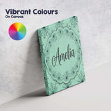 Personalised Name Soft Green Watercolor Custom  Modern Room Accent Elegant Feature Canvas Wall Art Print Decor Picture Ready to Hang