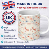 Personalized Custom Name Colorful Spider Web Pattern with Red and Blue Accents Seamless 11oz Ceramic Coffee Tea Mug White Large Handle