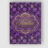 Personalised Name Rich Purple Feather Swirl Custom  Bespoke Interior Contemporary Canvas Wall Art Print Decor Picture Ready to Hang