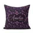 Custom Name Dark Ornamental Swirl Pattern with Luxurious Texture Square Filled Cushion Throw Pillow Sofa Bed Home Decor Zip Washable UK Made