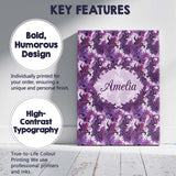 Personalised Name Purple and Magenta Custom Premium Decorative Design Modern Room Accent Canvas Wall Art Print Decor Picture Ready to Hang