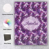 Personalised Name Purple and Magenta Custom Premium Decorative Design Modern Room Accent Canvas Wall Art Print Decor Picture Ready to Hang