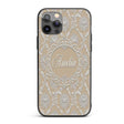 Gold Floral Ornament Pattern on Printed Design Custom Name Protective Phone Case Mobile Cover Durable Everyday Smartphone Shock Resistant