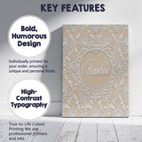 Personalised Name Gold Floral Ornament Custom  Modern Room Accent Elegant Feature Canvas Wall Art Print Decor Picture Ready to Hang
