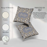 Custom Name Soft Beige Embossed Pattern Elegant Texture Seamless Square Filled Cushion Throw Pillow Sofa Bed Home Decor Zip Washable UK Made