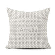 Custom Name Soft Grey Geometric Tile Seamless Pattern Name Cute Square Filled Cushion Throw Pillow Sofa Bed Home Decor Zip Washable UK Made