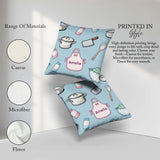 Custom Name Utensils Apron Cooking Theme Seamless Pattern Name Square Filled Cushion Throw Pillow Sofa Bed Home Decor Zip Washable UK Made