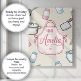Personalised Name Cute Utensils Apron Custom Modern Room Accent Creative Decorator Style Canvas Wall Art Print Decor Picture Ready to Hang