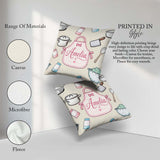 Custom Name Cute Utensils Apron Cooking Seamless Pattern Name Square Filled Cushion Throw Pillow Sofa Bed Home Decor Zip Washable UK Made