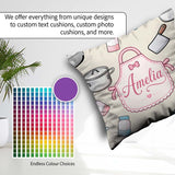 Custom Name Cute Utensils Apron Cooking Seamless Pattern Name Square Filled Cushion Throw Pillow Sofa Bed Home Decor Zip Washable UK Made