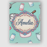 Personalised Name Cute Utensils Apron Custom Modern Room Accent Creative Decorator Style Canvas Wall Art Print Decor Picture Ready to Hang