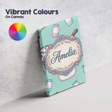 Personalised Name Cute Utensils Apron Custom Modern Room Accent Creative Decorator Style Canvas Wall Art Print Decor Picture Ready to Hang