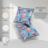 Custom Name Kawaii Baking Cake Mixer Blue Seamless Pattern Name Square Filled Cushion Throw Pillow Sofa Bed Home Decor Zip Washable UK Made