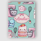 Personalised Name Cute Kawaii Baking Cake Custom  Unique Gift Idea Elegant Feature Canvas Wall Art Print Decor Picture Ready to Hang