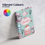 Personalised Name Cute Kawaii Baking Cake Custom  Unique Gift Idea Elegant Feature Canvas Wall Art Print Decor Picture Ready to Hang