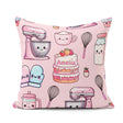 Custom Name Kawaii Baking Cake Mixer Blush Seamless Pattern Name Square Filled Cushion Throw Pillow Sofa Bed Home Decor Zip Washable UK Made