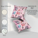 Custom Name Kawaii Baking Cake Mixer Blush Seamless Pattern Name Square Filled Cushion Throw Pillow Sofa Bed Home Decor Zip Washable UK Made