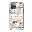 Stylish French Bulldog Dogs Decorative Design Custom Name Protective Phone Case Mobile Cover Durable Everyday Smartphone Shock Resistant