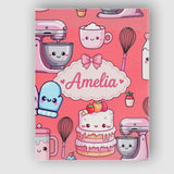 Personalised Name Cute Kawaii Baking Cake Custom  Unique Gift Idea Elegant Feature Canvas Wall Art Print Decor Picture Ready to Hang