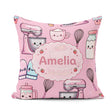 Custom Name Kawaii Baking Cake Mixer Pink Seamless Pattern Name Square Filled Cushion Throw Pillow Sofa Bed Home Decor Zip Washable UK Made