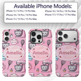 Cute Kawaii Baking Cake Mixer Pink Printed Design Custom Name Protective Phone Case Mobile Cover Durable Everyday Smartphone Shock Resistant