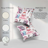 Custom Name Kawaii Baking Cake Mixer Grey Seamless Pattern Name Square Filled Cushion Throw Pillow Sofa Bed Home Decor Zip Washable UK Made