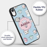 Cute Kawaii Chef Girl Utensils Seamless Pattern Custom Name Protective Phone Case Mobile Cover Durable Everyday Smartphone Shock Resistant