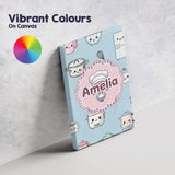 Personalised Name Cute Kawaii Chef Girl Custom  Modern Room Accent Elegant Feature Canvas Wall Art Print Decor Picture Ready to Hang