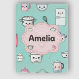 Personalised Name Cute Kawaii Chef Girl Custom  Modern Room Accent Elegant Feature Canvas Wall Art Print Decor Picture Ready to Hang