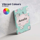 Personalised Name Cute Kawaii Chef Girl Custom  Modern Room Accent Elegant Feature Canvas Wall Art Print Decor Picture Ready to Hang