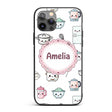 Cute Kawaii Chef Girl Utensils Grey Background Custom Name Protective Phone Case Mobile Cover Durable Everyday Smartphone Shock Resistant