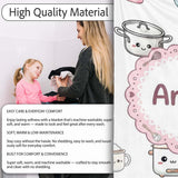 Cute Kawaii Chef Girl  Utensils Grey Background Seamless  Personalised Custom Name Super Soft Fleece Blanket Bed Sofa Throw