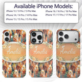 Colorful Artistic Bunny Abstract Seamless Pattern Custom Name Protective Phone Case Mobile Cover Durable Everyday Smartphone Shock Resistant