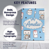 Personalised Name Cute Kawaii Coffee Maker Custom  Unique Gift Idea Elegant Feature Canvas Wall Art Print Decor Picture Ready to Hang