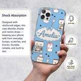 Cute Kawaii Coffee Maker Cups Milk Printed Design Custom Name Protective Phone Case Mobile Cover Durable Everyday Smartphone Shock Resistant