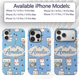 Cute Kawaii Coffee Maker Cups Milk Printed Design Custom Name Protective Phone Case Mobile Cover Durable Everyday Smartphone Shock Resistant