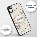 Cute Kawaii Coffee Maker Cups Milk Printed Design Custom Name Protective Phone Case Mobile Cover Durable Everyday Smartphone Shock Resistant