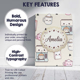Personalised Name Cute Kawaii Coffee Maker Custom  Unique Gift Idea Elegant Feature Canvas Wall Art Print Decor Picture Ready to Hang