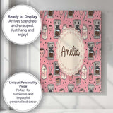 Personalised Name Cute Kawaii Coffee Maker Custom  Unique Gift Idea Elegant Feature Canvas Wall Art Print Decor Picture Ready to Hang