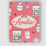 Personalised Name Cute Kawaii Coffee Maker Custom  Unique Gift Idea Elegant Feature Canvas Wall Art Print Decor Picture Ready to Hang