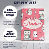 Personalised Name Cute Kawaii Coffee Maker Custom  Unique Gift Idea Elegant Feature Canvas Wall Art Print Decor Picture Ready to Hang