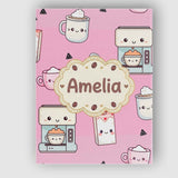 Personalised Name Cute Kawaii Coffee Maker Custom  Unique Gift Idea Elegant Feature Canvas Wall Art Print Decor Picture Ready to Hang