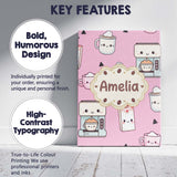 Personalised Name Cute Kawaii Coffee Maker Custom  Unique Gift Idea Elegant Feature Canvas Wall Art Print Decor Picture Ready to Hang