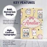 Personalised Name Cute Kawaii Coffee Maker Custom  Unique Gift Idea Elegant Feature Canvas Wall Art Print Decor Picture Ready to Hang