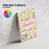 Personalised Name Cute Kawaii Coffee Maker Custom  Unique Gift Idea Elegant Feature Canvas Wall Art Print Decor Picture Ready to Hang