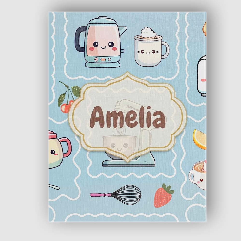 Personalised Name Cute Kawaii Mixer Kettle Custom  Unique Gift Idea Elegant Feature Canvas Wall Art Print Decor Picture Ready to Hang
