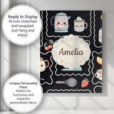 Personalised Name Cute Kawaii Mixer Kettle Custom  Unique Gift Idea Elegant Feature Canvas Wall Art Print Decor Picture Ready to Hang